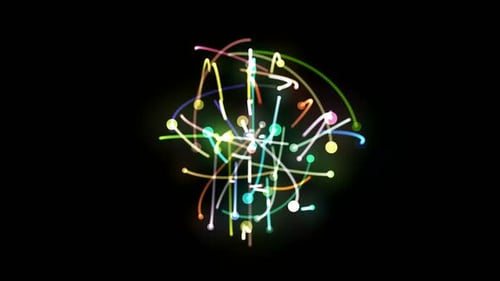 Glowing light particles motion graphics loop background