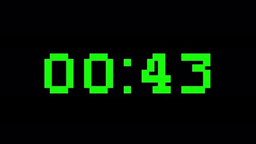 1 minute countdown green with black backround for timer overlay effect