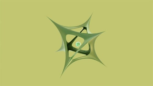 Grüne abstrakte Form dreht sich