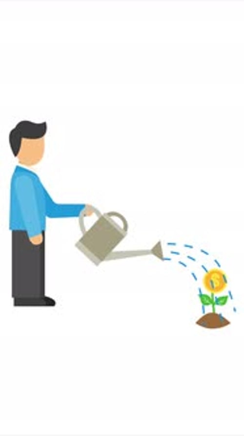 Flat Design Business Growth and Investment Animation