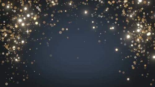 gold sparkling rain glitter particles background