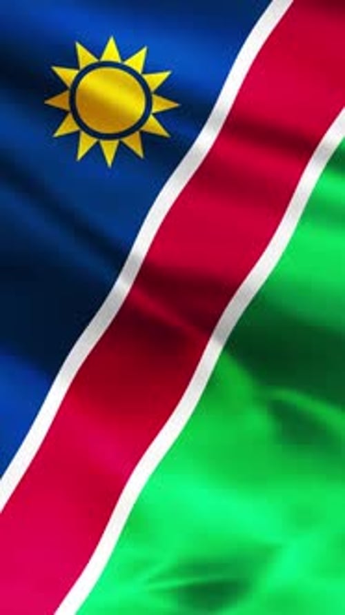 Namibia National Flag Waving Vertical Loop