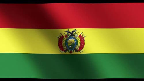 Waving Flag of Bolivia with National Emblem Animation
