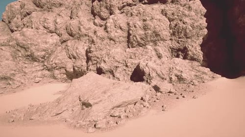 Rocky Mountain With a Small Cave