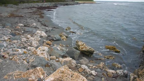 Waves Crashing in on Rocks, Beach Coast Coastline Adventure