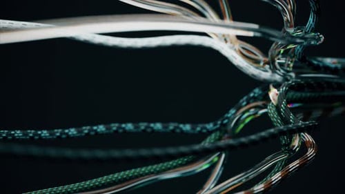 Abstract Futuristic Digital Data Network Cables Connection Background