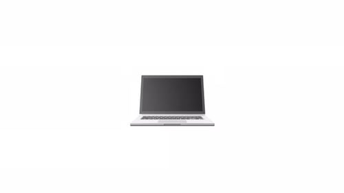 Ordinateur portable moderne sur fond blanc Technologie et espace de travail