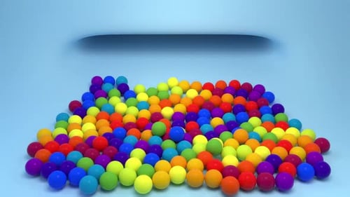 Colorful Spheres Pouring In and Out Animation