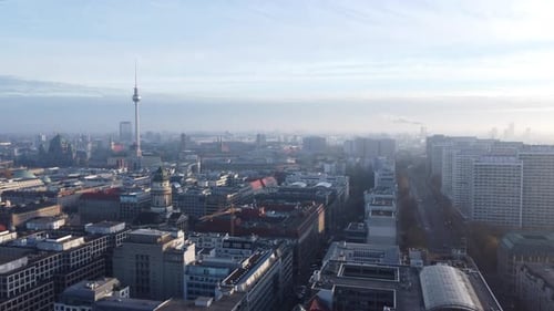 Distant View Of Fernsehturm Berlin Near Alexanderplatz In Berlin, Germany, As Seen From Friedrichsta