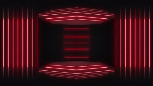 4k Abstract Red Neon Loop 5