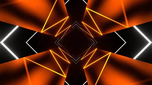 Orange And White Neon Light Moving Tunnel Background Vj Loop In 4K