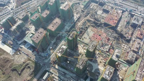 Sitio de construcción en la ciudad