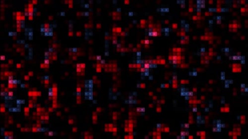 Pixels Red And Blue Background 4K