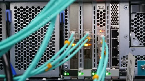 Camera Shows Cables Plugged Into Powerful Mining Server at Farm