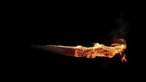 Schneller Jet-Dampffeuer-Flammenwerfer auf transparentem Hintergrund