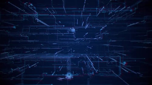 Blue Glitchy Digital Data Stream Technology Background