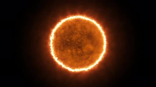 A bright yellow star is the Sun in black space