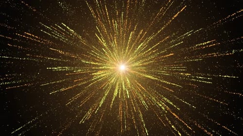 Golden Sparkle Burst Particle Rays Background Loop