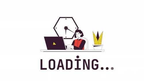 Laderanimation für weibliche Mitarbeiter