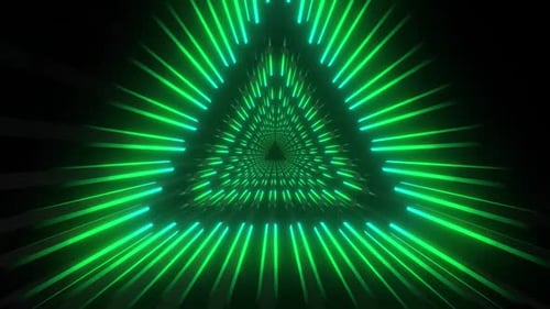 Abstract neon tunnel animation with dynamic light trails effect