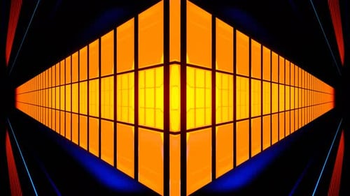 Orange And Blue Side Cylinders Kaleidoscope Background Vj Loop In 4K