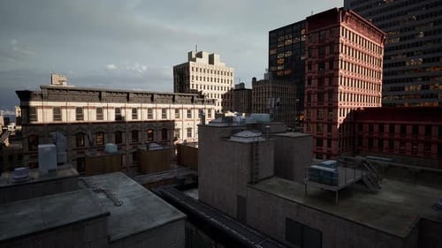 Una vista de una ciudad con edificios altos