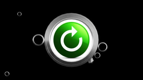 Bouton rond vert Refresh Arrow Icone V6