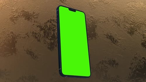 green screen smartphone on gold plate Animation