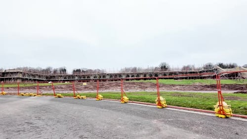 Crystal Palace Park Regeneration Project With Security Fencing And Scaffolding On Lower Tier Under