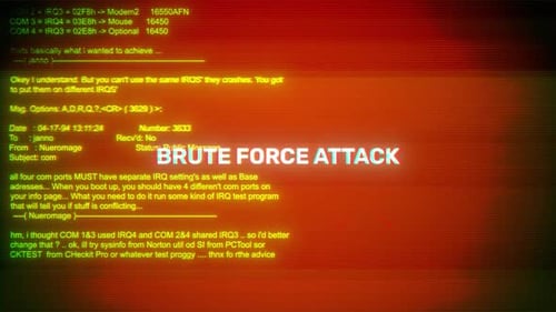 Retro Glitch Brute Force Attack Text Reveal