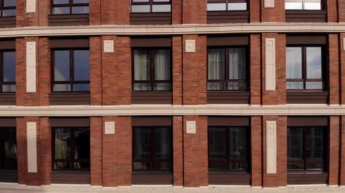 Exterior of a Brick Building with Windows