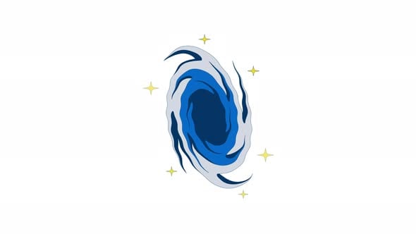 Abstract Swirling Space Portal with Twinkling Stars, Elements Motion ...