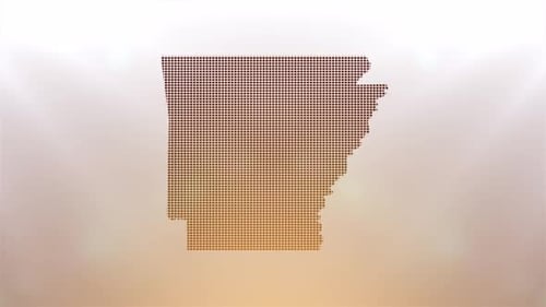 Digital Pixelated Arkansas Map Reveal Animation
