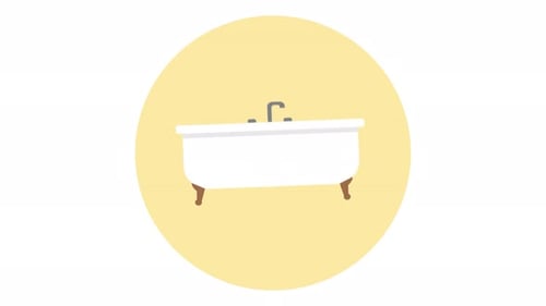 Animated Flat Design Bathtub Icon Wiggle Animation