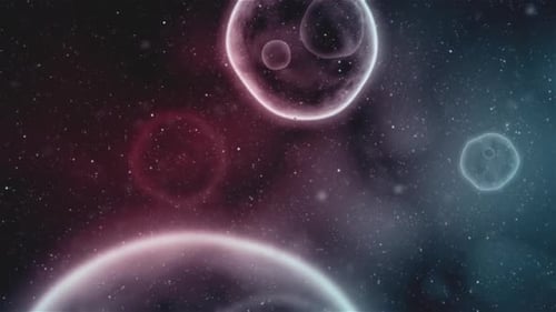 Abstract Glowing Spheres Space Background