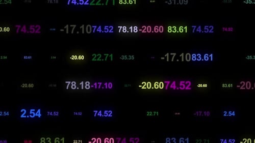 Dynamic Glowing Numbers Digital Data Stream Loop