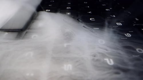 Computer Keyboard In Smoke 2