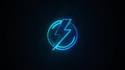 Neon Electric Lightning Bolt Logo Reveal