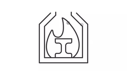 Animated metal heat treating line icon