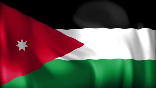 Animated Jordan Flag Waving Seamless Loop