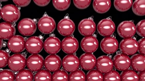 Shiny Red Christmas Ornaments Falling Loop Animation