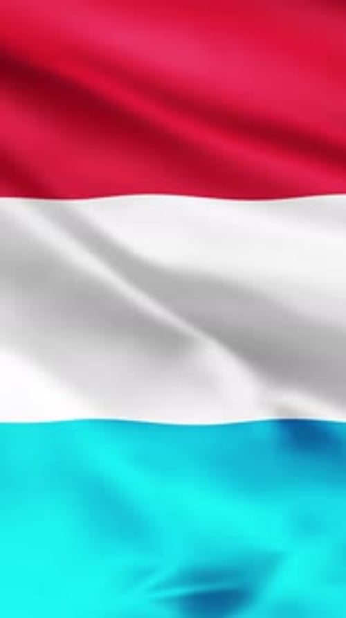 Luxembourg Flag Waving Seamless Loop Animation Vertical