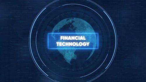 Interfaz digital global hud de tecnología financiera para la innovación global en banca y tecnología financiera