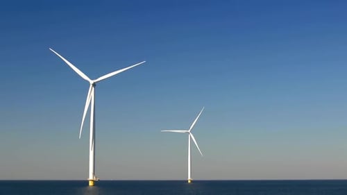 Offshore Windmill Park Windmill Park in the Ocean View of Wind Turbine Flevoland Netherlands