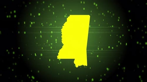 Futuristic Digital Map Reveal with Binary Code Background