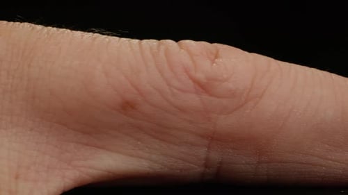 Closeup of Man Hand Skin Texture Macro Detailed Human Skin Lines on Hand Palm
