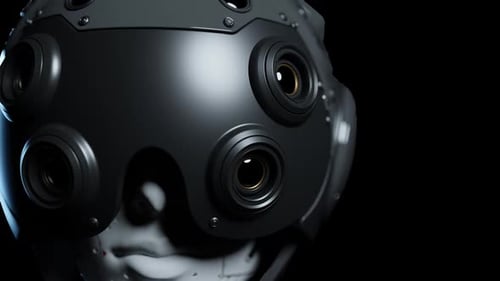Roboter beobachtet die Situation, Animation zum Thema künstliche Intelligenz