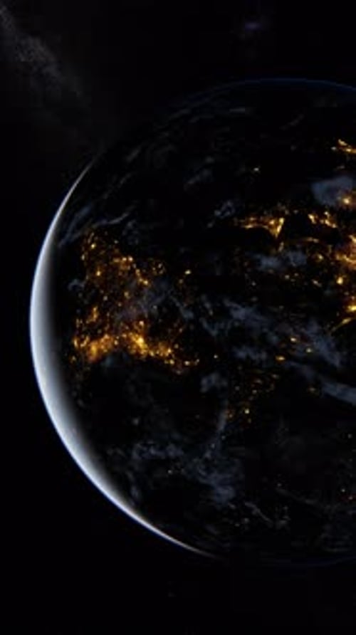 Earth Viewed From Space at Night
