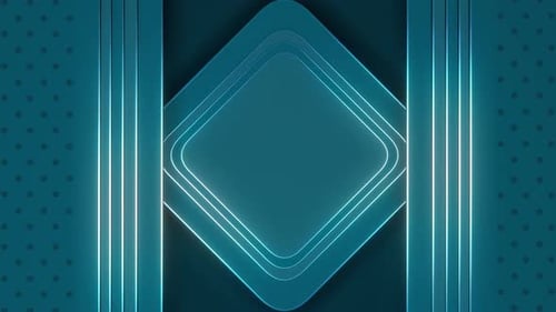 Modern Geometric Glowing Square Line Reveal