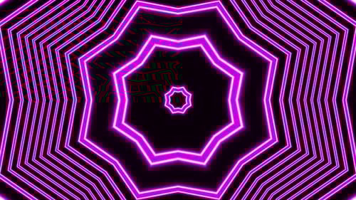 Abstract Neon Purple Geometric Tunnel Loop Background